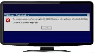 How To Solve The Exception Unknown Software Exception 0x40000015