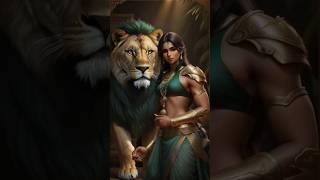 Fantasy Queen with The Lion |#stablediffusion #ai #shorts