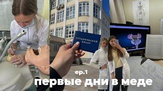 VLOG: начало 1 курса в меде // стомат ‍️// моя адаптация к учебе