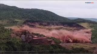 Momento exato do rompimento da barragem em Brumadinho (MG)