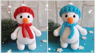 СНЕГОВИК ВЯЗАНЫЙ КРЮЧКОМcrochet snowmanSchneemann häkeln