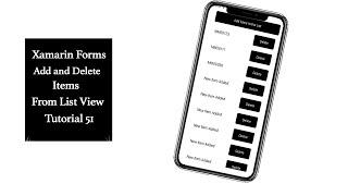 Xamarin Forms Add and Delete Items from List MVVM way.