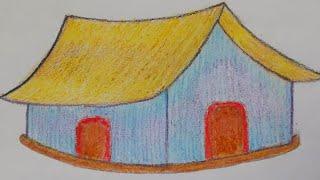 How to draw a hut|hut drawing|Sanjay Singh