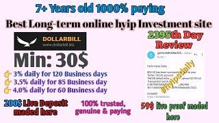 Dollarbill .biz | Best Long-term online HYIP Investment site paying 7+ years! 59$ proof #hyipsdaily