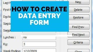 How to create Data entry form in Microsoft Excel