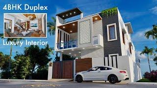 30X80 Duplex House Design | 2400 Sqft House Plan | 4BHK Luxury Home Tour