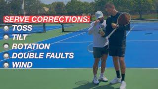 Tilt, Toss & Rotation Adjustment | How to Serve in the Wind | Serve Lesson with 3.5 Player