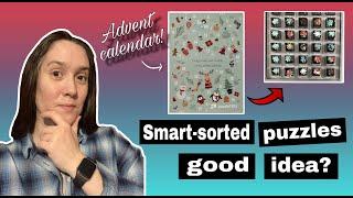 I got my first puzzle advent calendar of 2024 AND trying a Smart Sorted puzzle from PuzzleYou