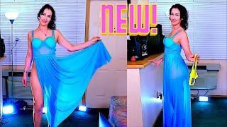 Sexy Dresses Try On Haul - No Panties, Transparent Lingerie Blue Oringish Dress