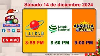 Lotería Nacional LEIDSA y Anguilla Lottery en Vivo  | Sábado 14 de Diciembre 2024/ 8:55 P.M