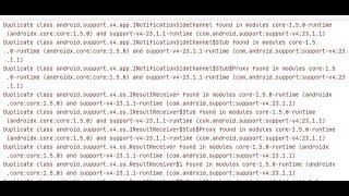 Solve the "Duplicate class android.support.v4.app.INotificationSideChannel found in modules core.."