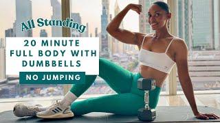 20min STANDING FULL BODY DUMBBELL WORKOUT | Strength & Muscle