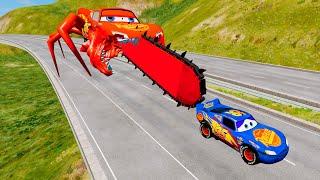 Giant Lightning McQueen Saw Eater VS Lightning McQueen | Escape From The Eater Beamng Drive #127