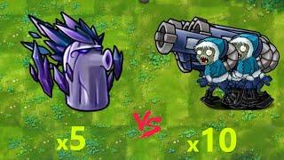 PvZ Fusion 2.3.1 - 5 Ultimate Cacti Vs 10 Snow Gun Zombies - Who will win?