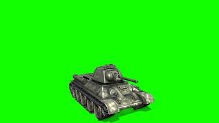 T-34/76 tank fire 2 green screen (v2)