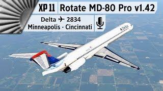 Rotate MD-80 Pro v1.42 Tutorial Flight | KMSP to KCVG [X-Plane 11]