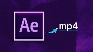 How to Export H264 videos from After Effects (mp4)