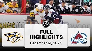 NHL Highlights | Predators vs. Avalanche - December 14, 2024