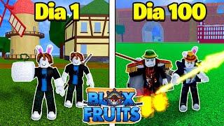 PASSEI 100 DIAS no BLOX FRUITS em DUO com @oxedou