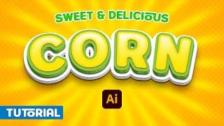 Create Modern Style 3D Text Effect in Illustrator - Corn Text Effect