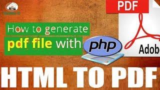 How to generate HTML TO PDF file useing with php dompdf libarary