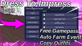  Dress To Impress Script | Auto Farm Event, Copy Outfits, Get Gamepass | Roblox Pc/Mobile Executor