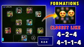 How To get closest Formations to 424 in eFootball 2024 mobile | efootball Blbest formations