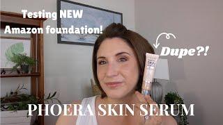 Testing NEW Amazon foundation, Phoera Sensitive Skin Serum foundation on over 40 skin!