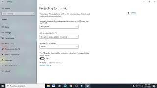 Windows 10  : How to enable or disable Projecting to this PC Only when Plugged