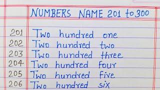 Numbers in words 201 to 300 || 201 to 300 numbers in words in english