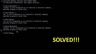 python is not recognized as internal or external command | Python command line issue solved