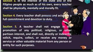 CODE OF ETHICS FOR PROESSIONAL TEACHERS ARTICLES I-IV