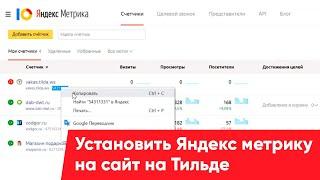 Установить Яндекс метрику на сайт на Тильде