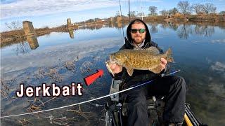 Winter kayak Fishing for HUNGRY Smallmouth Bass!