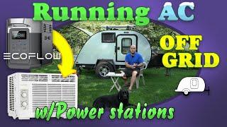 Running Teardrop AC with Solar! Portable Power Station Air Conditioner