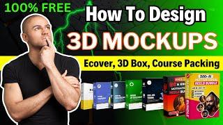 How To Design 3D Course Box Mockup | Ecover | Smartmockups | Packaging | 100% FREE Tools 2023