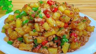 Homemade Potato Stir-Fried Minced Meat The magic method of diced #potatoes  #chinesefood #cooking