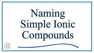 Naming Simple Ionic Compounds