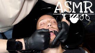 ASMR Head Wash & Mouth Massage – Deep Scalp Work, Ear Triggers & Beard Relaxation in the Sink