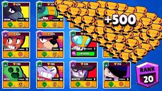 NONSTOP to 500 TROPHIES With EVERY BRAWLER! Brawl Stars