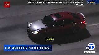 FULL CHASE: Authorities chase suspect at high speeds through LA