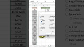 Magic of Ctrl + G in Excel - Shortcut for Go to Special in Excel #excel #shortsfeed