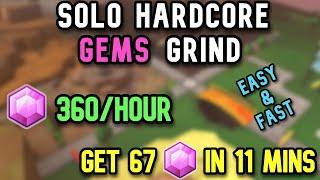 Best Way to Grind Gems on Solo Hardcore (360+ / Hour) - Tower Defense Simulator | TDS