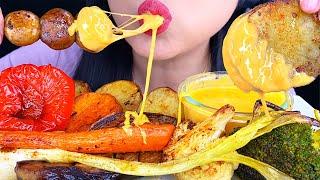 ASMR CHEESY ROASTED VEGGIE PLATTER (ASMR Eating No Talking) ASMR Phan