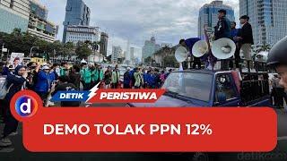 Mahasiswa Demo di Patung Kuda Jakpus, Tolak Kenaikan PPN 12%