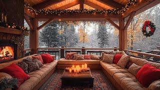 Unwinding with Christmas Jazz Music 2025  Relaxing Jazz Music at Cozy Christmas Balcony Ambience 