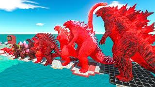 EVOLUTION of Legendary GODZILLA Red Size Comparison VS KING KONG + Ghidorah + Destoroyah - ARBS