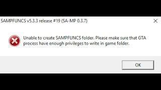 Как исправить ошибку sampfuncs "Unable to create SAMPFUNCS folder".