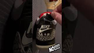 NIKE AIR JORDAN 3 black cement 2001 crumbles,  oh well what can you do?