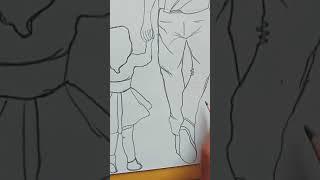 Father and daughter ️heart touching drawing//how to draw father and daughter -step by step